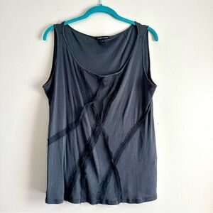 Eileen Fisher • Silk Cotton Chiffon Ruffle Tank Top